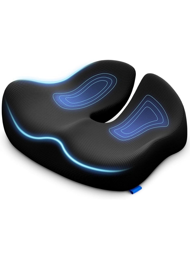 Seat Cushion, Memory Foam Cushion for Office Chair, Car Seat - Sciatica & Hip & Coccyx Pain Relief Desk Chair Cushion for Long Sitting Office Workers, Car Drivers